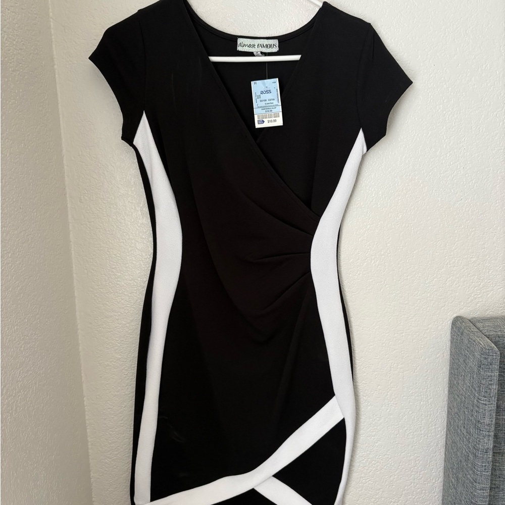 Almost Famous Black and White Asymmetrical Dress